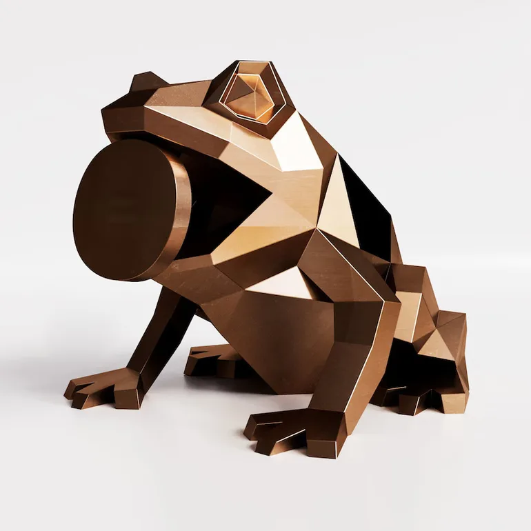 Скульптура з нержавіючої сталі Frog