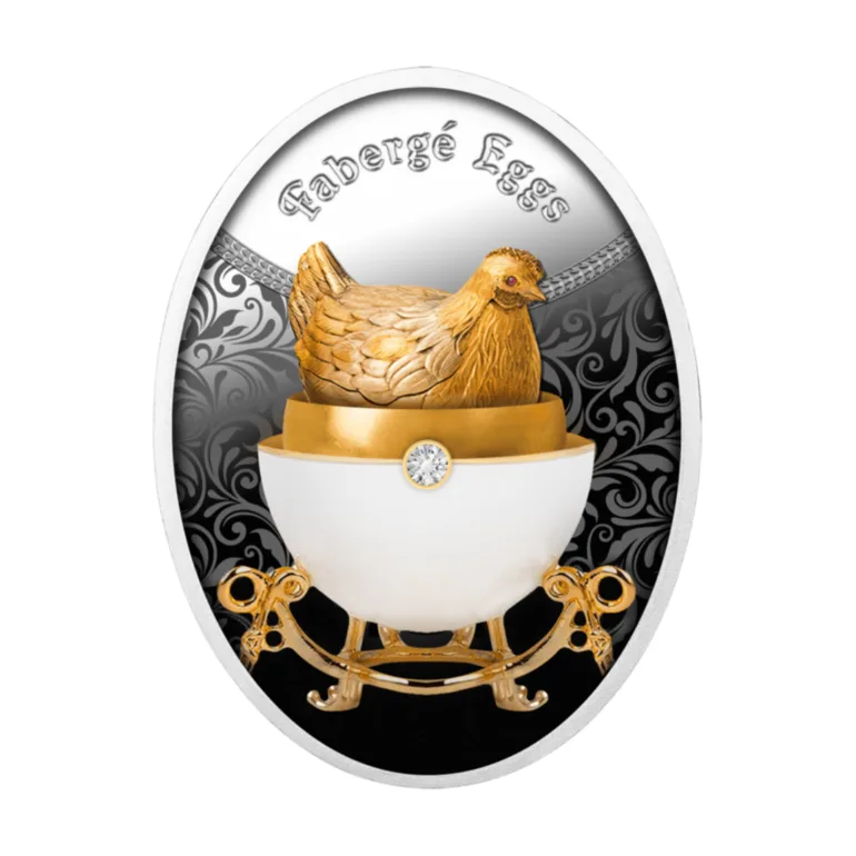 Срібна монета Fabergé Egg з кришталем: характеристики та колекційні особливості