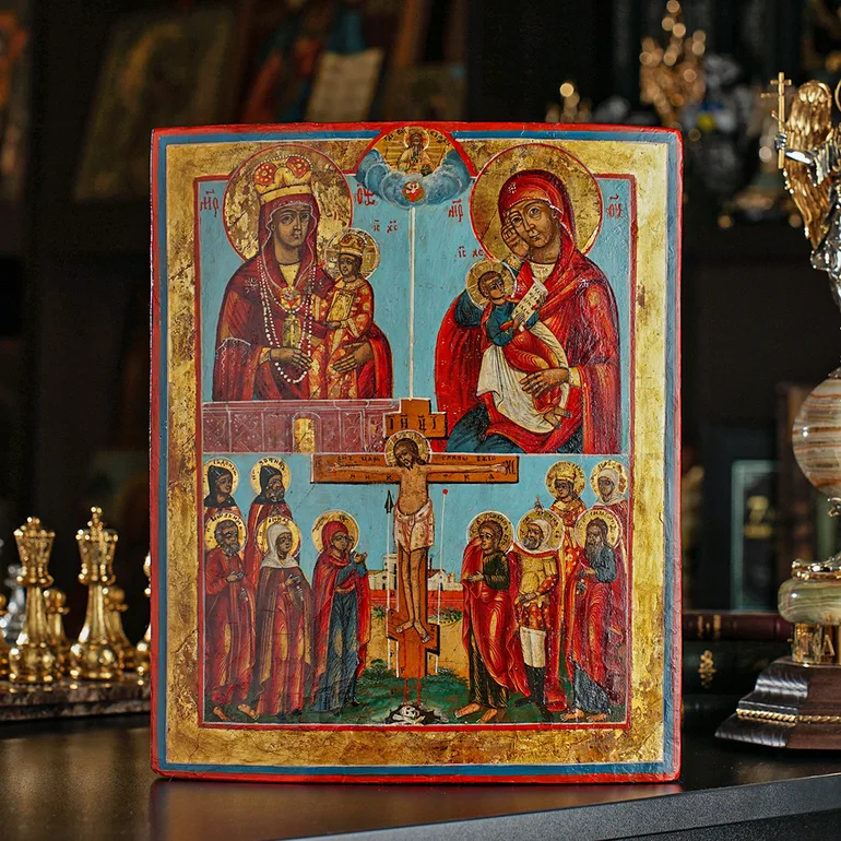 Тричастинна ікона Спасителя XIX століття