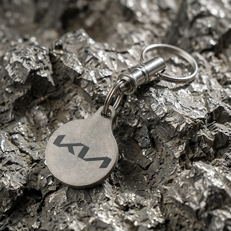 Титановий брелок KIA від Calti з карабіном Victorinox