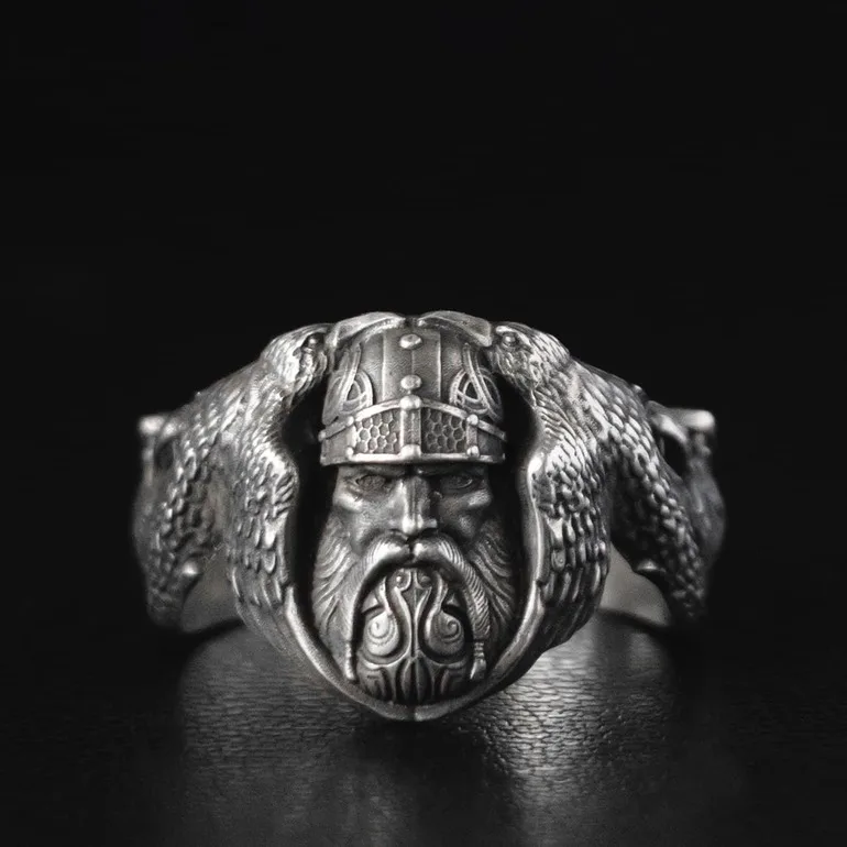 Серебряное кольцо «Один, вороны и волки» ARHAIKA