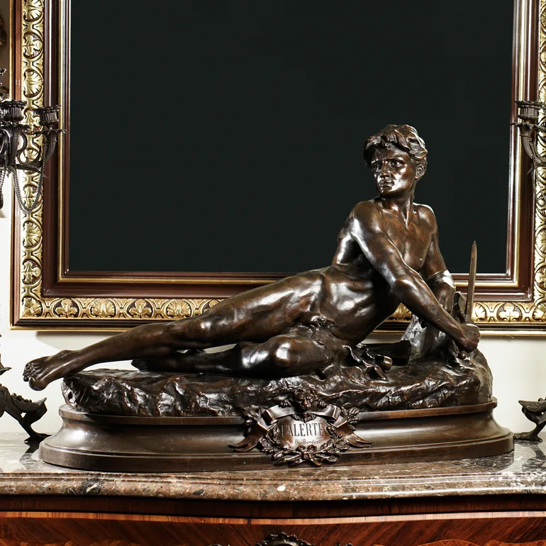 Антикварна бронзова скульптура «Anxiety» (1889, Франція)