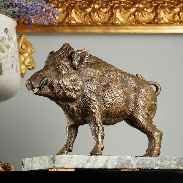 Антикварна бронзова скульптура «Boar» (кінець XIX — початок XX ст.)
