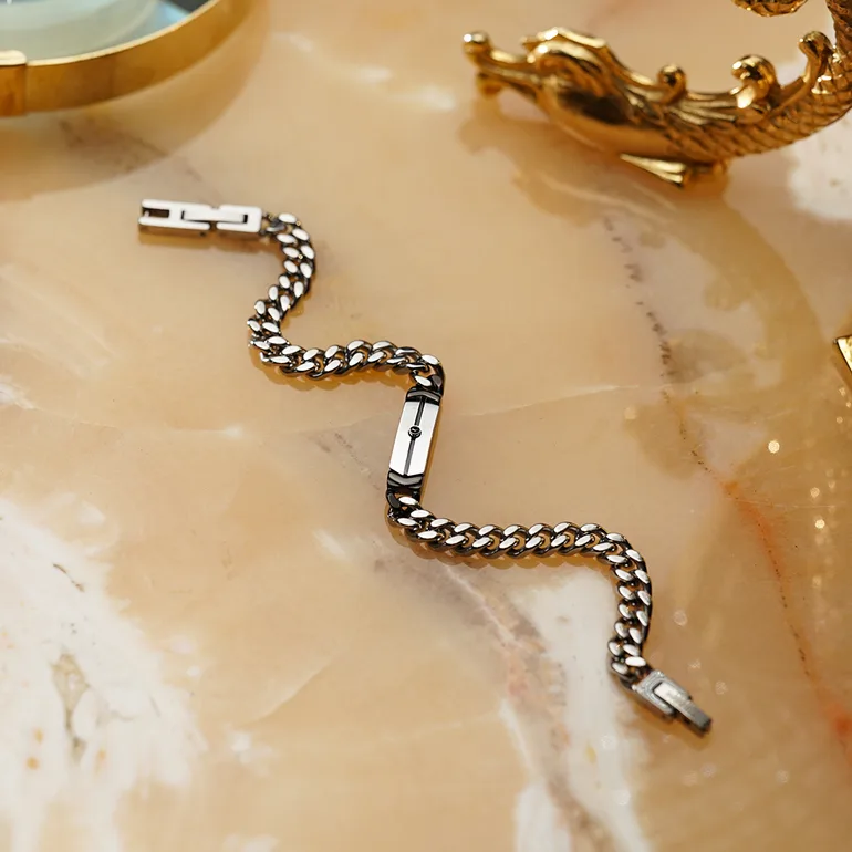 Браслет зі сталі з цирконієм Chain від Sovrani (Італія), 22 см