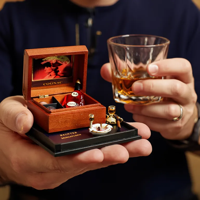 Миниатюра «Набор коньяка с сигарами» Reutter Miniaturen, Германия