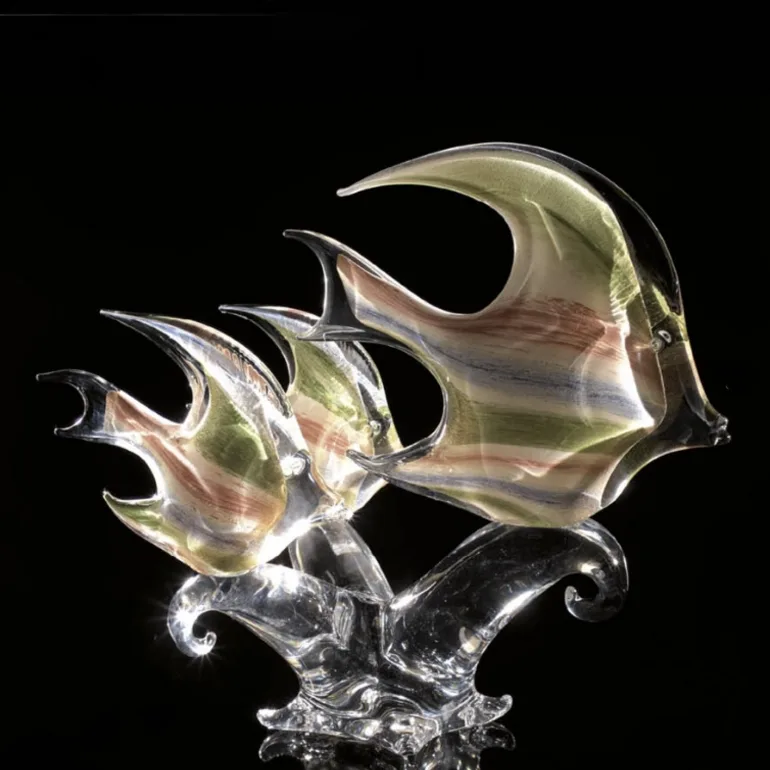 Хрустальная статуэтка «Angel fishes» ручной работы от Duccio di Segna