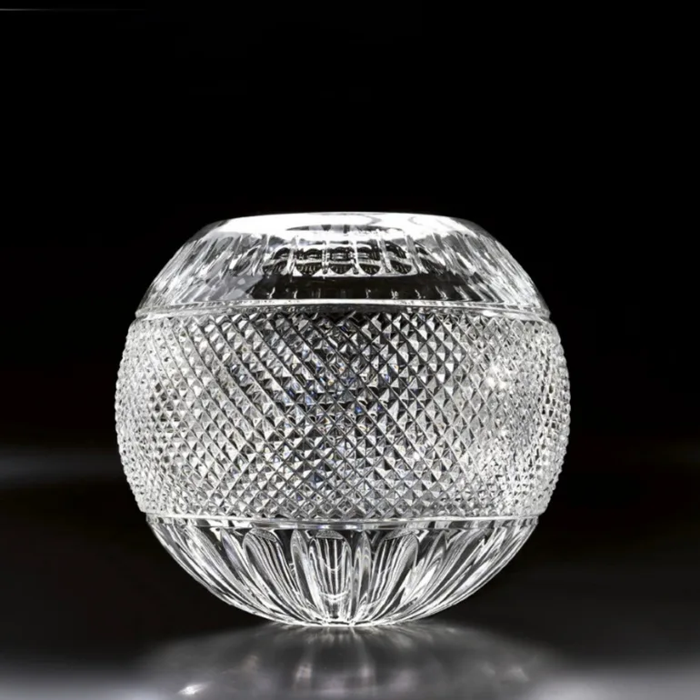 Кристальная сферическая ваза Diamond ручной работы
