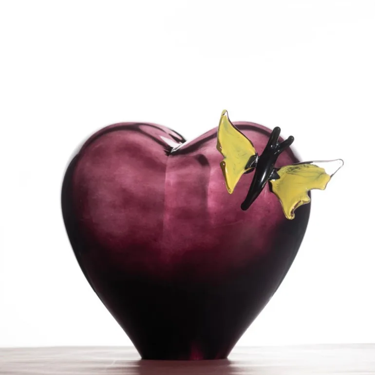 Кристальная ваза «Heart and Butterfly» ручной работы от Duccio di Segna