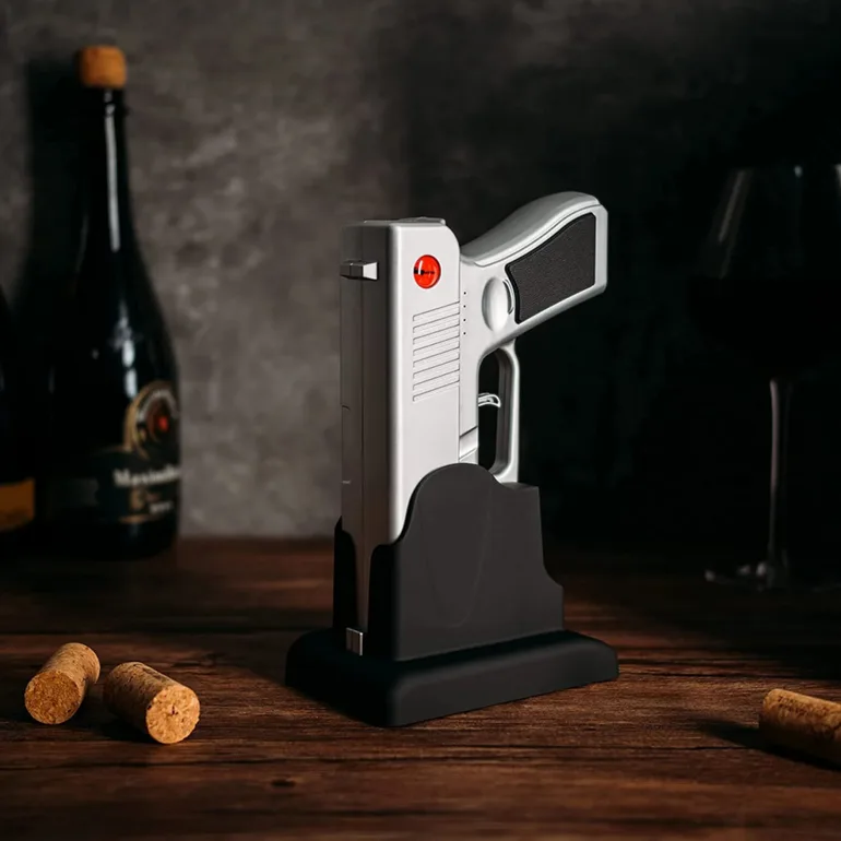 Автоматичний штопор «Пістолет» The Wine Savante, срібний колір