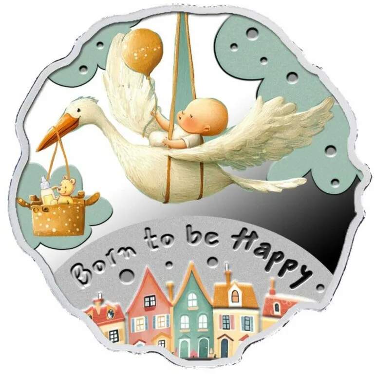 Серебряная монета «Born to be Happy» номиналом 500 франков