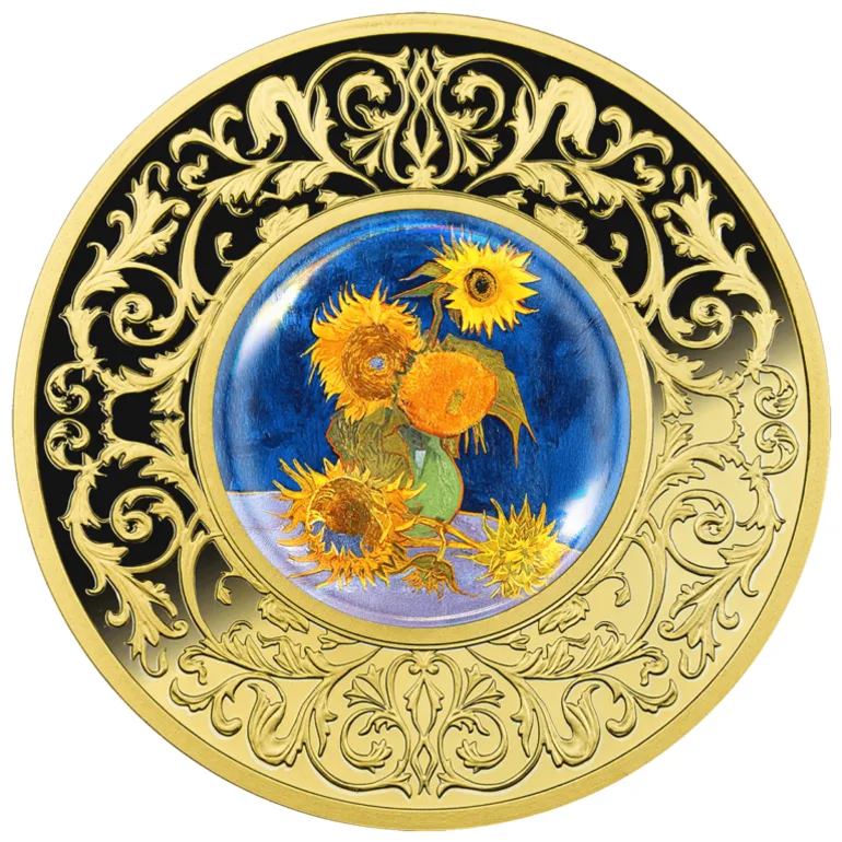 Серебряная монета «Vincent van Gogh, Sunflowers», 500 франков