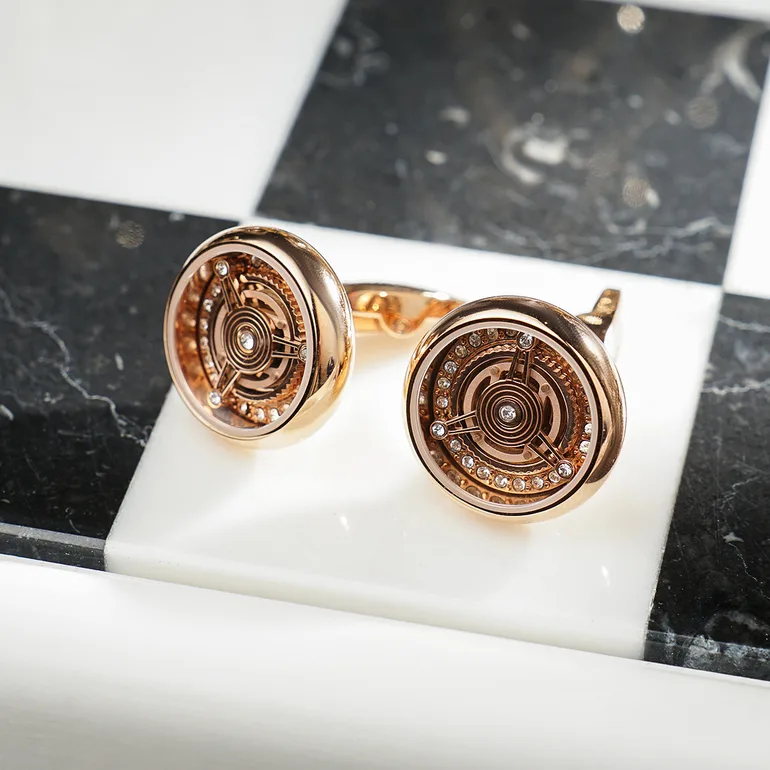 Запонки Tourbillon от Montegrappa: сталь и розовое золото