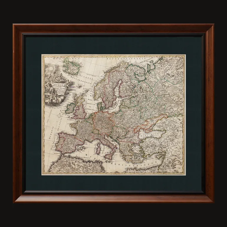 Карта Европы Иоганна Баптиста Гомана, Нюрнберг, 1720 — гравюра на меди