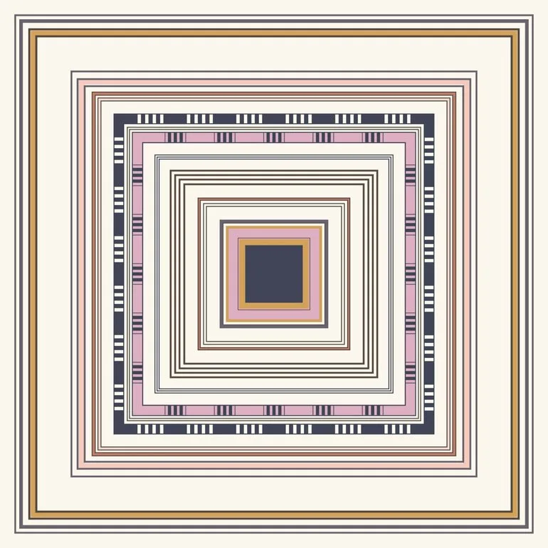 Шёлковый платок «Rectangles» 65х65 см — лимитированная коллекция