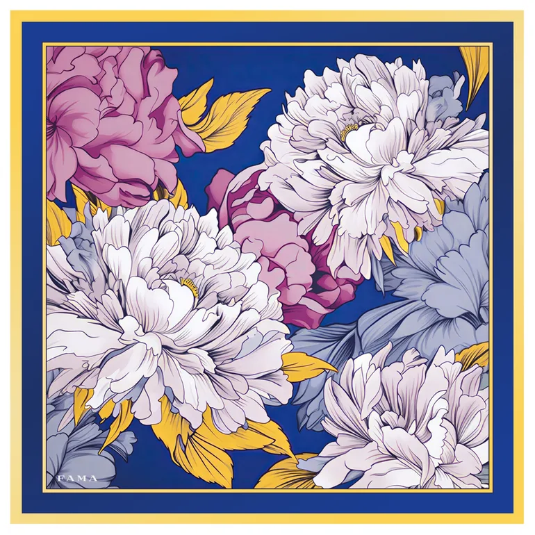 Шовкова хустка «Peonies» від Fama — лімітована колекція, 65х65 см