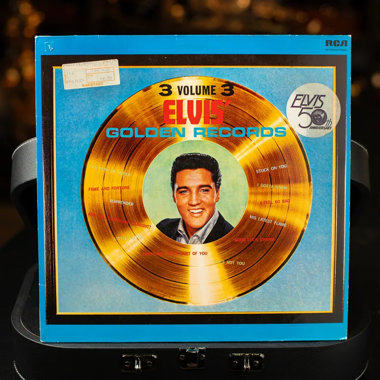 Вінтажна вінілова платівка Elvis' Golden Records Vol. 3 (Німеччина, 1963)