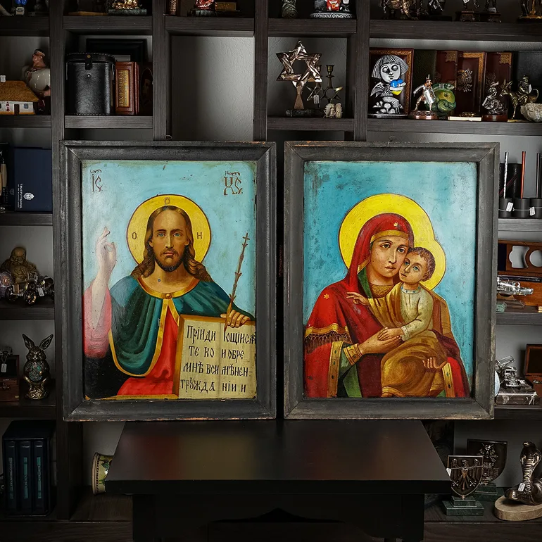 Пара ікон Ісуса Христа та Божої Матері, початок XX ст., Вінниця