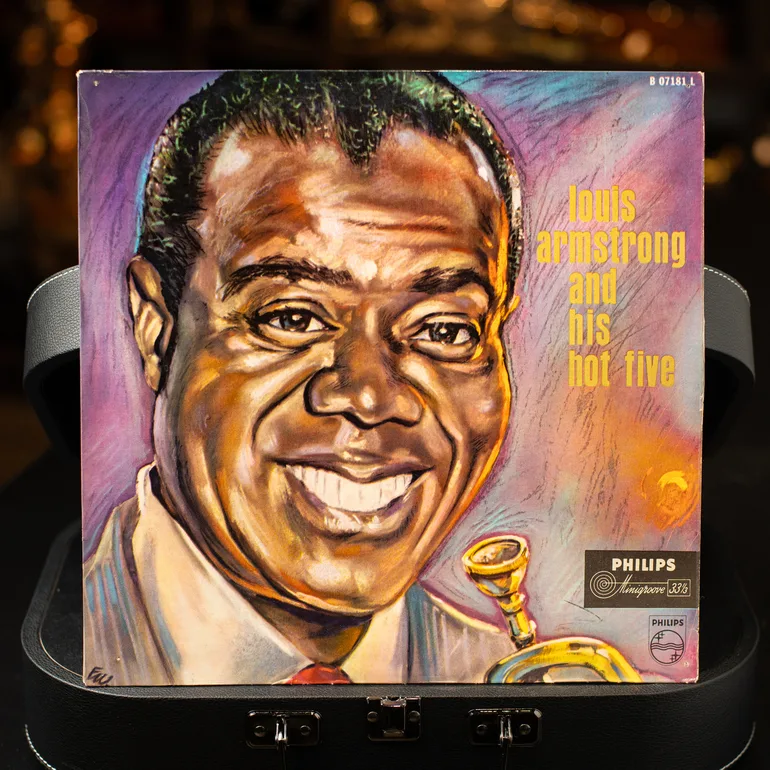 Вінтажна вінілова платівка Louis Armstrong And His Hot Five, 1956