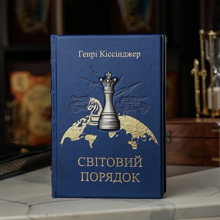 Книга «Світовий порядок» Генри Киссинджера в кожаном переплете