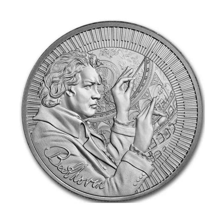 Серебряная монета «Людвиг ван Бетховен» (Ниуэ, 2024)