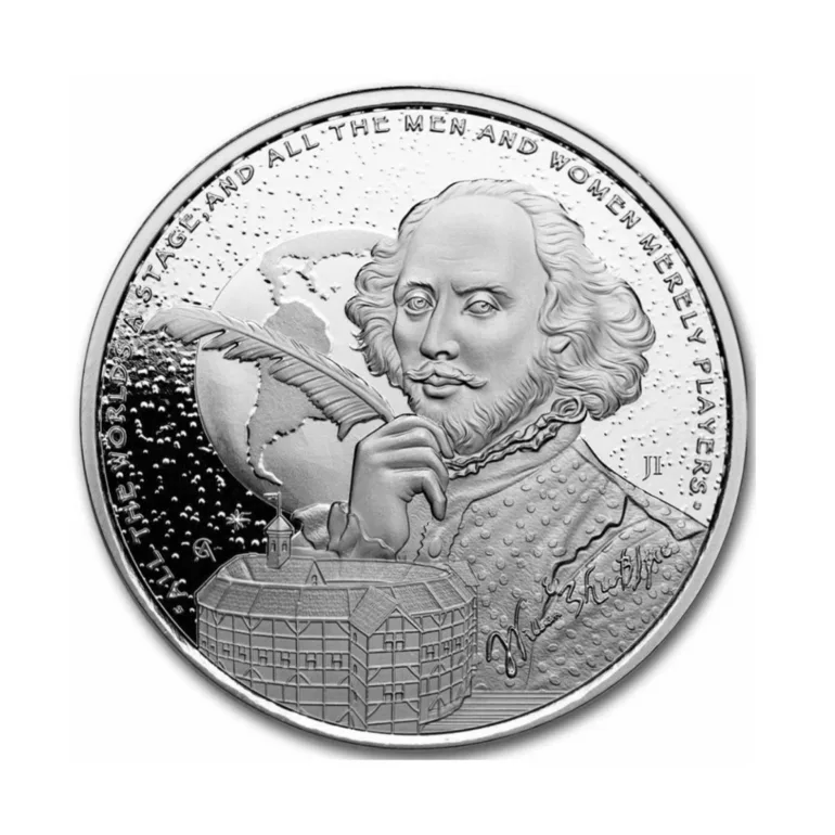 Срібна монета «Вільям Шекспір» (2 долари), Ніуе, 2024