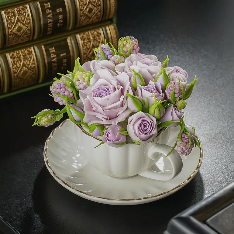 Квіти з холодної порцеляни «Троянди» від Flora Moderling