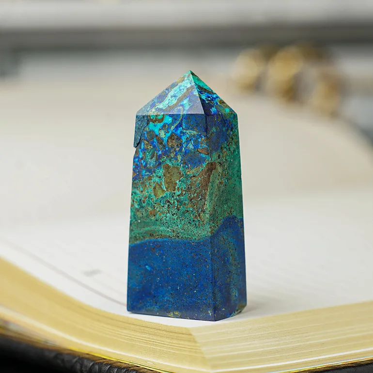 Обеліск з азурмалахіту з хризоколою Wonder від Stone Art Designe (35 г)
