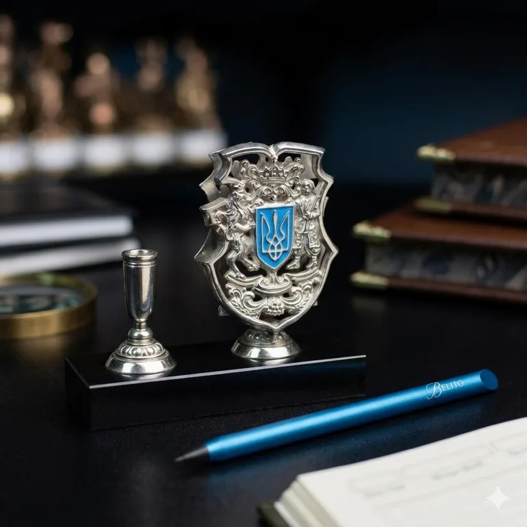 Подарунковий комплект «Візитниця і підставка для ручки» з вічним олівцем Belito