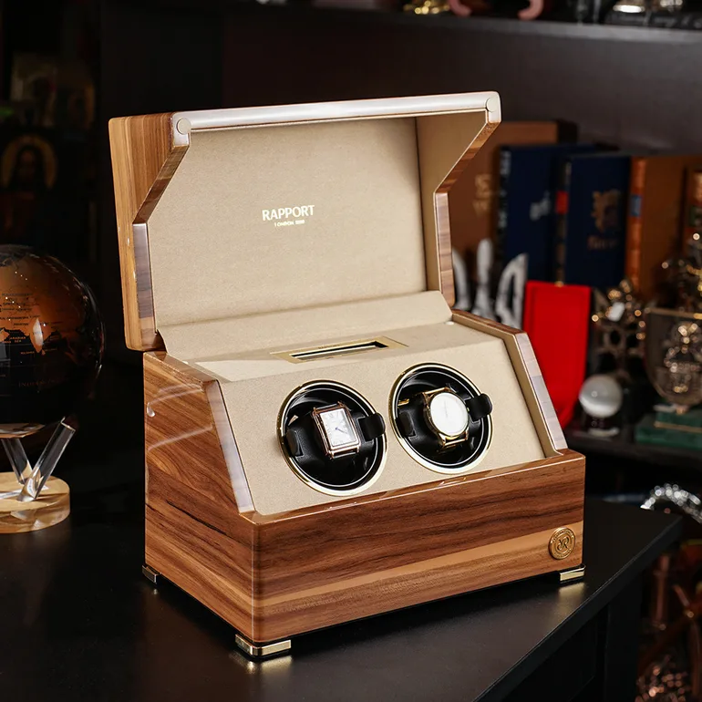 Скринька для підзаводу двох годинників Walnut від Rapport