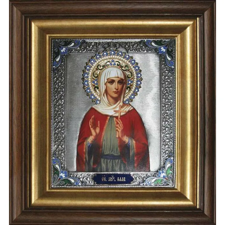 Ікона «Свята мучениця Алла» — медна емаль, розмір 26×23 см