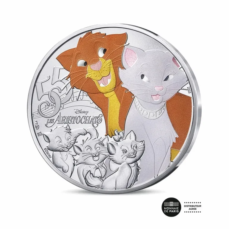 Срібна колекційна монета Disney Classic Коти-аристократи