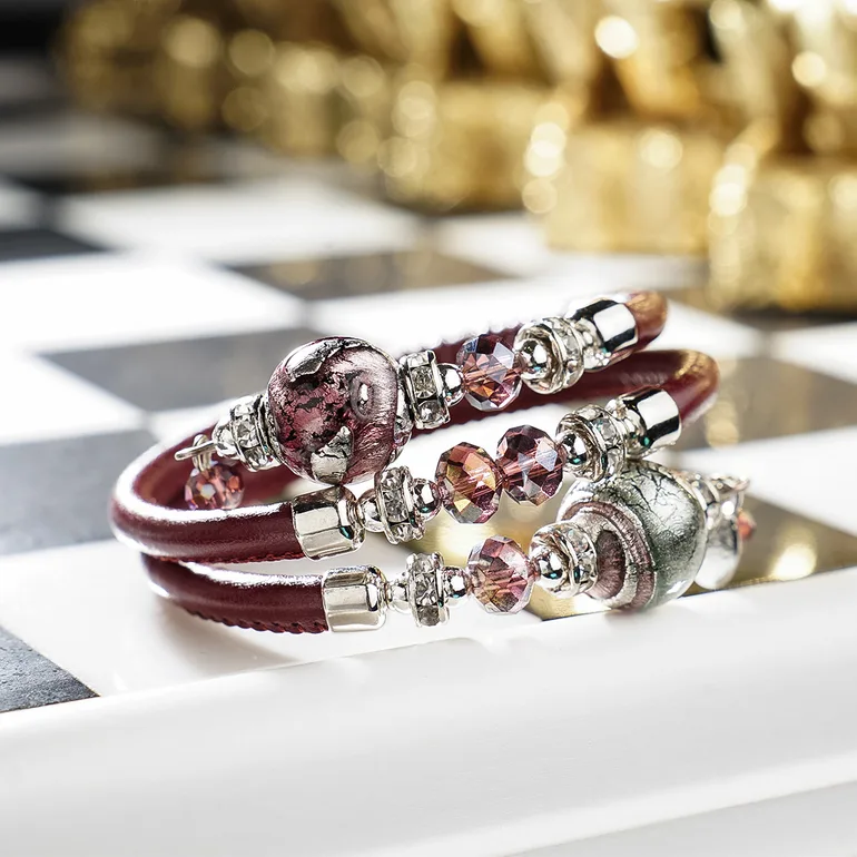 Браслет «Burgundy» из муранского стекла