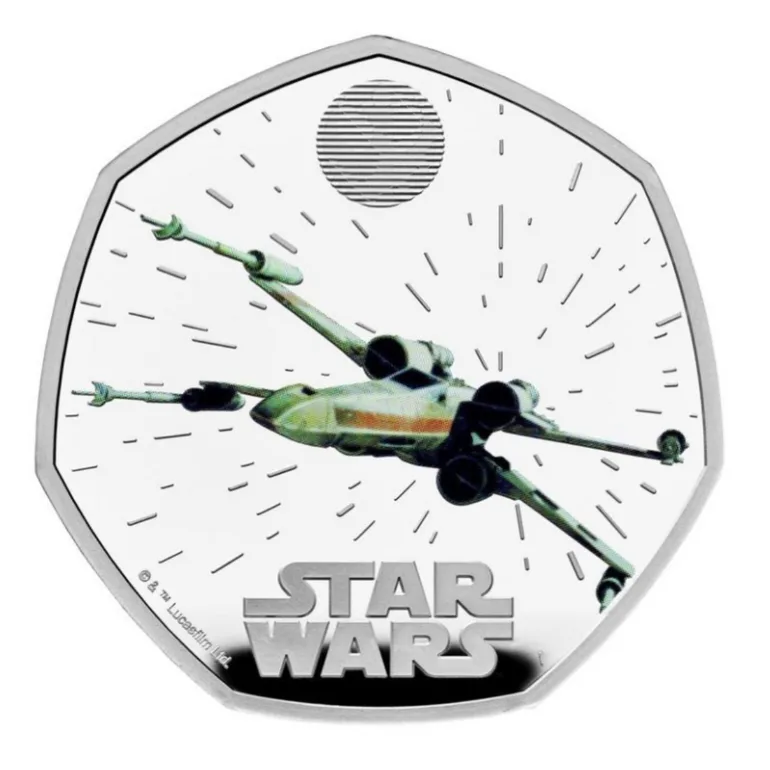 Срібна монета X-Wing 50 пенсів 2024 Великобританія
