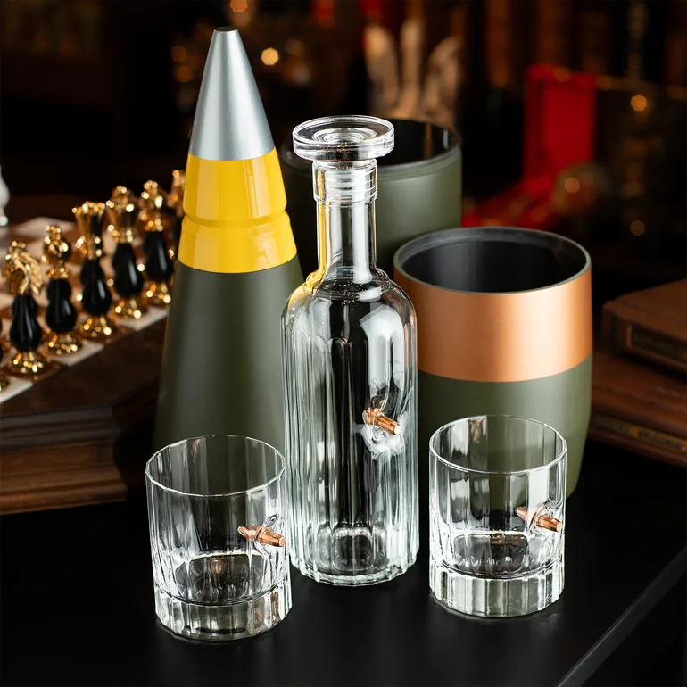 Набор для виски Replica Artillery Mini-Bar 155 мм с кристаллом и декором