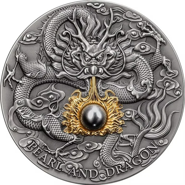 Серебряная монета Black Pearl and Dragon