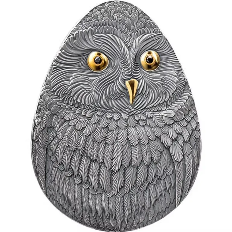 Серебряная монета Short-eared Owl — серия Marvelous Owls, 2024