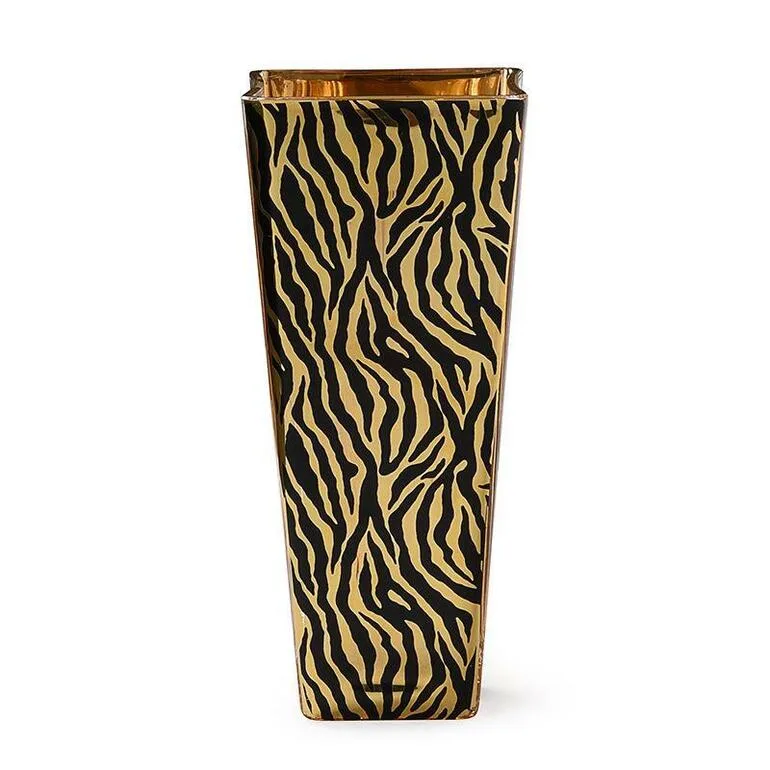 Ваза Golden Zebra з італійського скла з позолотою