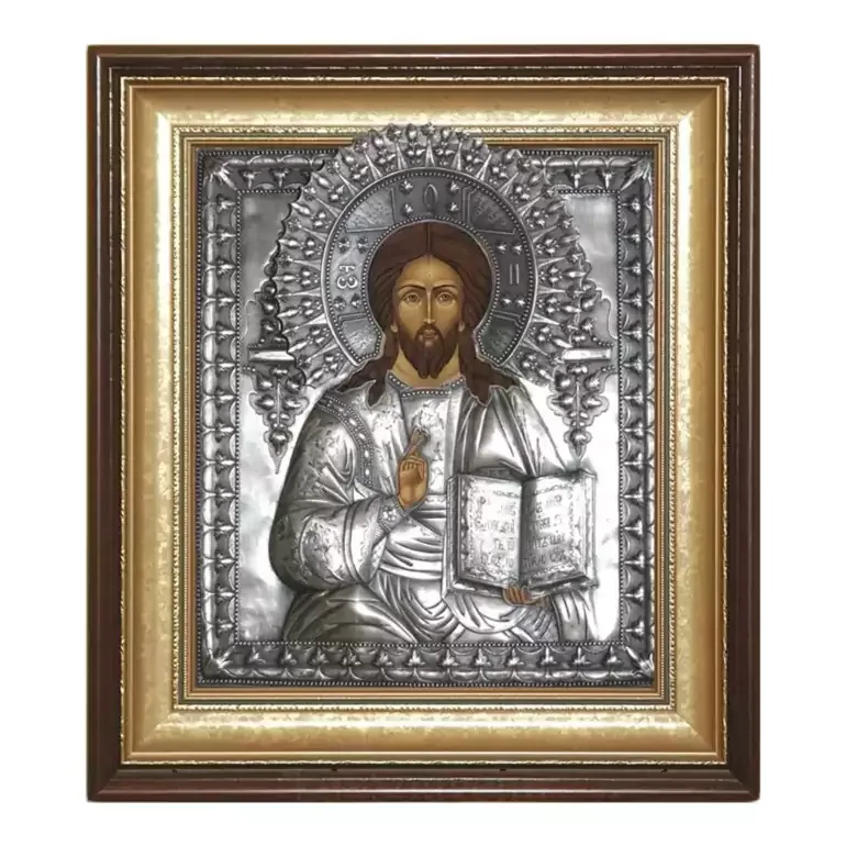 Икона Господь Вседержитель: медная икона с позолотой