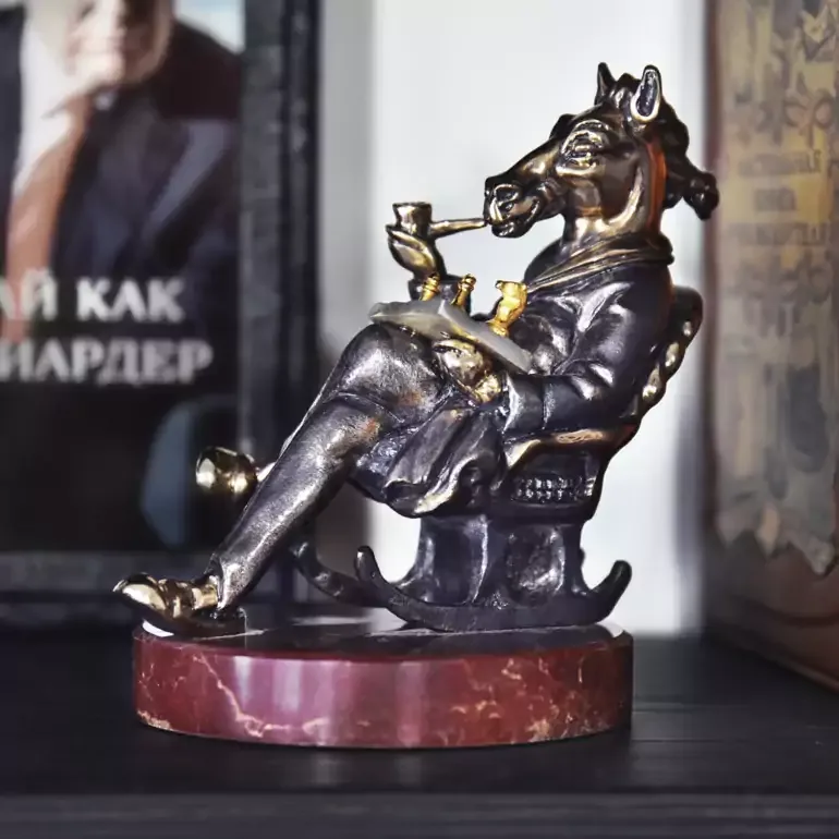 Скульптура «Магнат» бронза з холодною емаллю